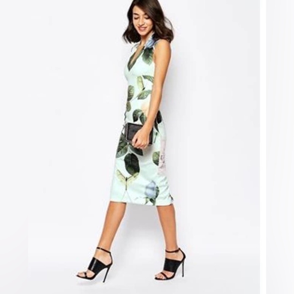 Ted Baker Floral Ravina Distinguished Rose Midi Dress in Mint // 8 (Ted Baker 3)